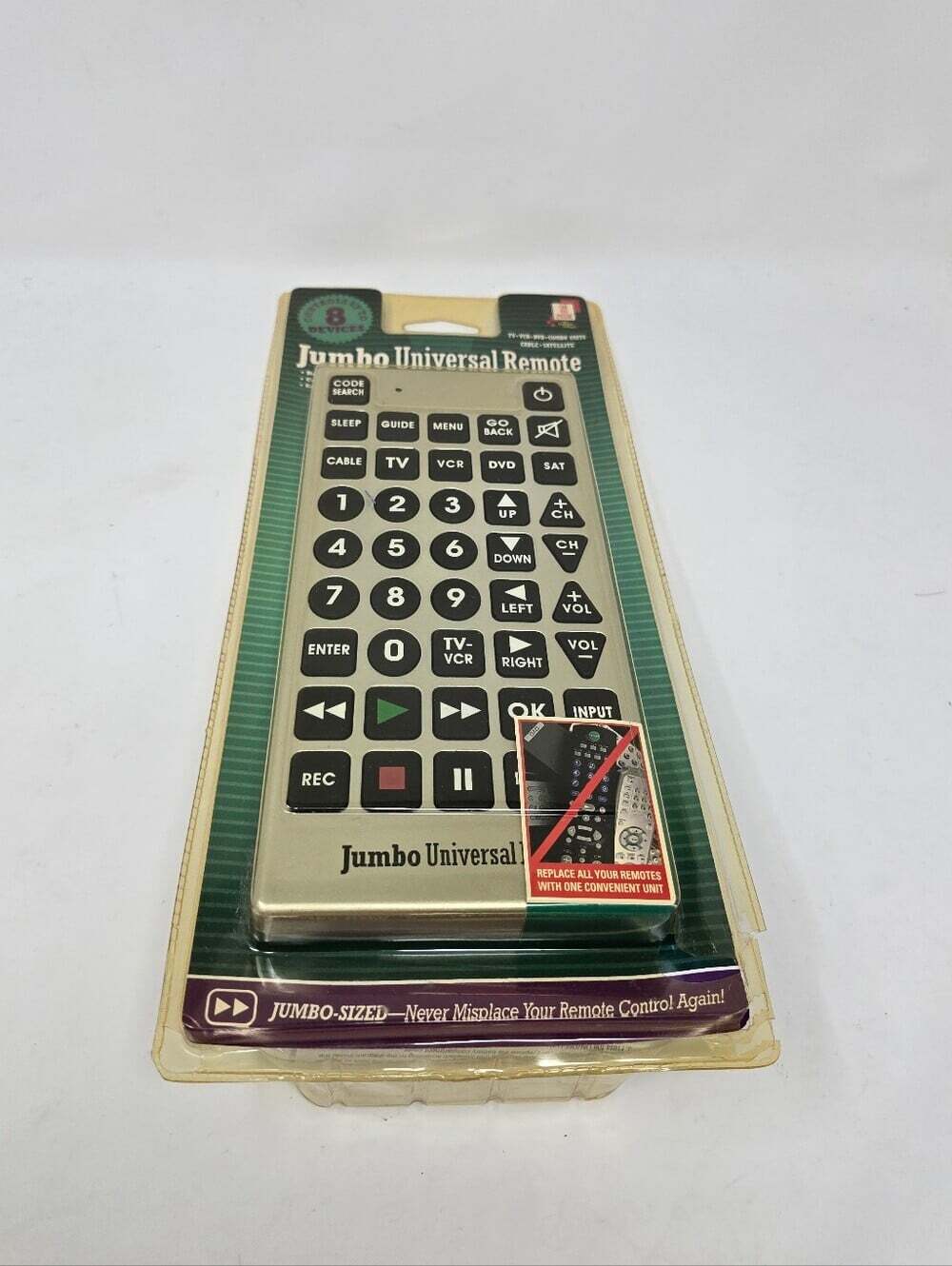 New Jumbo Universal Remote 2007 Can You Imagine Controls Up to 8 Devices